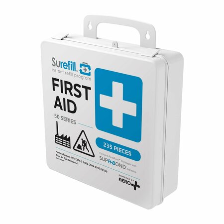 Aero Healthcare Surefill 50 Ansi 2021 A+ First Aid Kit - Weatherproof Plastic Case SF50AW